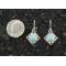 Finishing Touch Diamond Shaped Swarovski Crystal Turquoise Earrings - Euro Wire