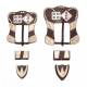 Antique Brown Buckle, Tip and Keeper Set w/Dice Accents