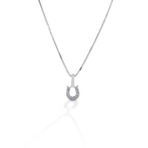 Kelly Herd Clear Horseshoe Necklace - Sterling Silver