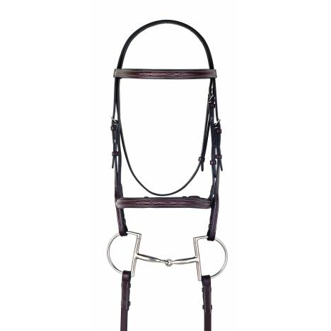 Camelot Gold Fancy Stitched Raised Padded Bridle with Laced Reins