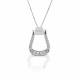 Kelly Herd Clear Stone Oxbow Stirrup Necklace - Sterling Silver