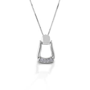 Kelly Herd Small Stone Base Oxbow Stirrup Necklace - Sterling Silver