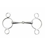 Korsteel Solid Jointed Mouth 3 Ring Continental Gag Bit
