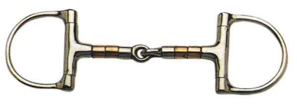 Korsteel Copper And Steel Rollers Jointed Dee Ring Snaffle