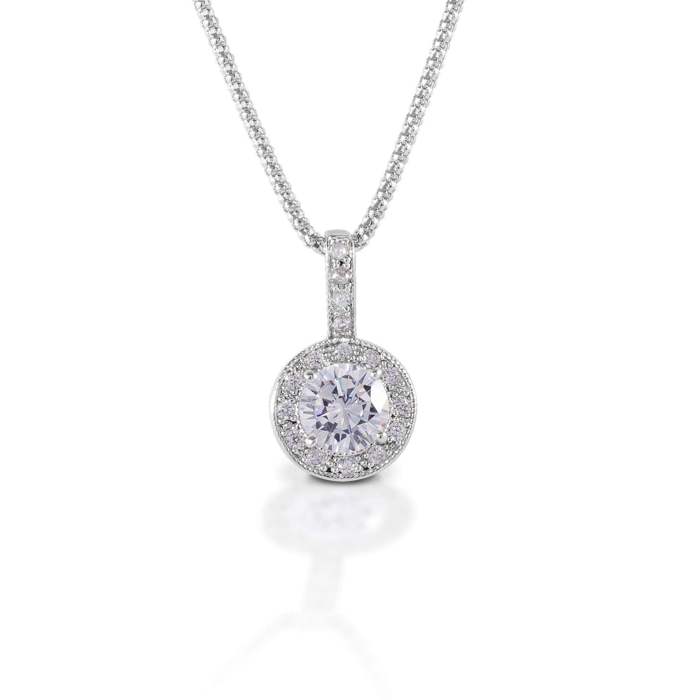Kelly Herd Bezel Set Drop Necklace