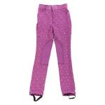 Huntley Kids Daisy Clipper Purple Patterned Knee Patch Riding Pants