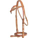 Cowboy Pro Western Bridle-Natural Gold/Red-Horse