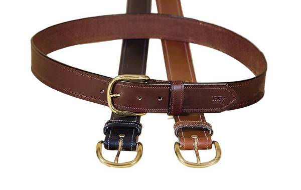 Tory Leather 1 1/2'' Stitched Belt with Brass Buckle