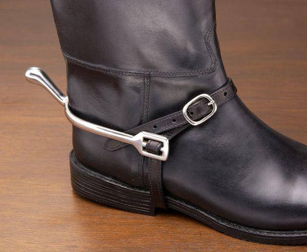 Black EquiRoyal Leather English Spur Straps for Loop End Spurs 1/2" x 21" 