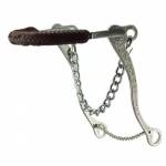 Coronet Braided Leather Nose Hackamore with Engraved Shanks