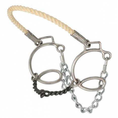 Kelly Silver Star 6" Cheek Twisted Sweet Iron Snaffle with Rope Nose