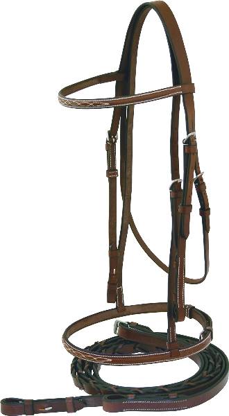 Abetta Raised English Snaffle Bridle with Reins