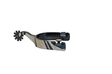 Mens Black Show Spurs, Black Steel 1"