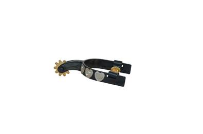 Metalab Black Satin Spur with Engraved Hearts