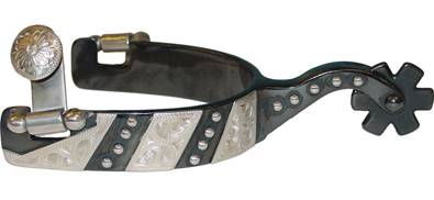 Metalab Mens Black Satin Trim & DotsSpurs