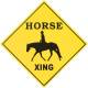 Gift Corral Horse Xing English Caution Sign
