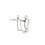 Metalab Stainless Steel Hackamore Bit with Rope NoseBand & Quick Link Chain