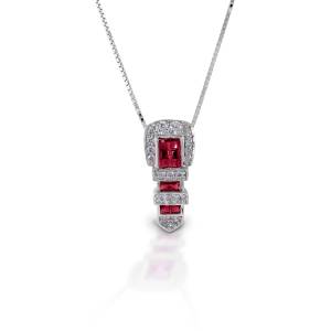Kelly Herd Red Ranger Style Buckle Necklace - Sterling Silver