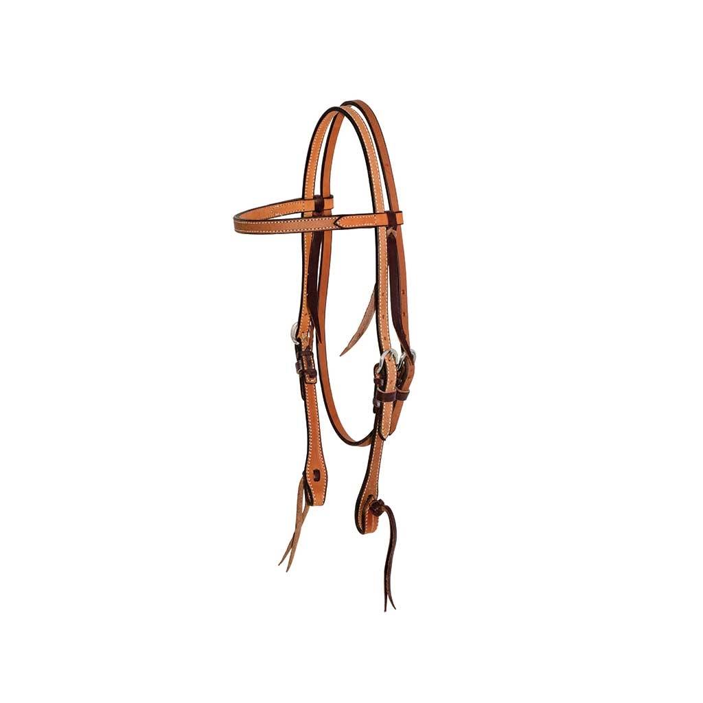 Wildfire Saddlery Rough Out Leather Twisted and Tied Browband Headstall