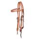 Wildfire Saddlery Rough Out Leather Browband Headstall With Silver Horseshoe Buckles