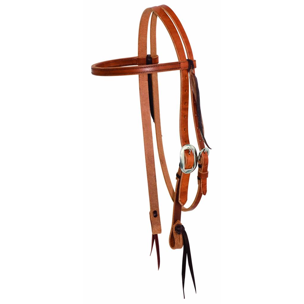 Wildfire Saddlery Twisted & Tied Leather Browband Headstall