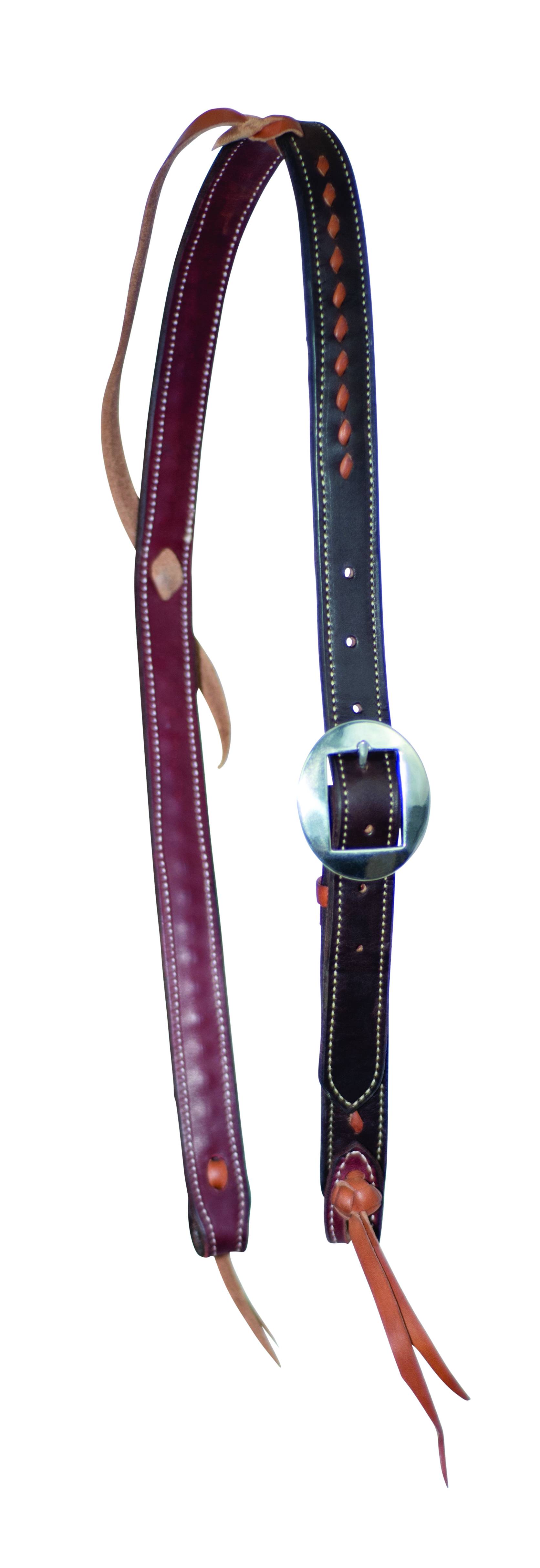 Wildfire Saddlery Leather Buckstitched Cowboy Knot Slip Ear Headstall