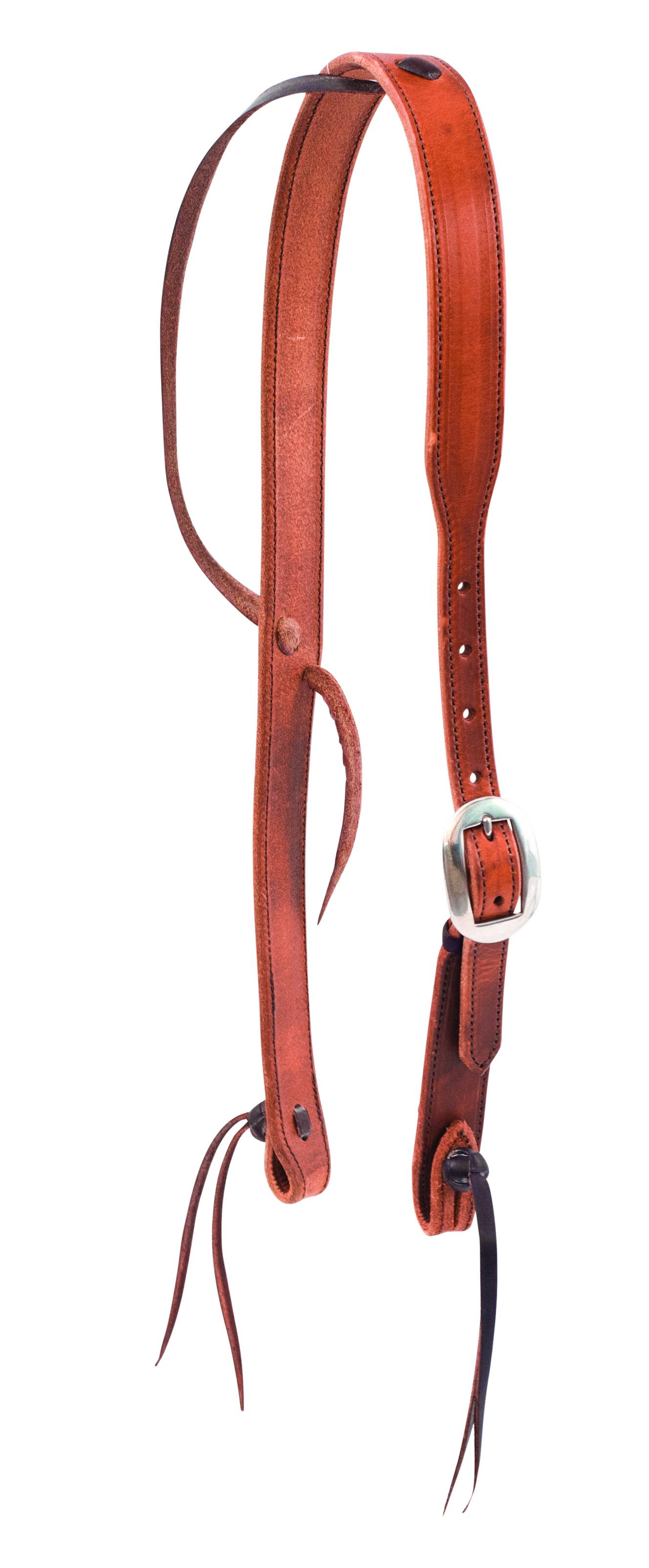 Wildfire Saddlery Harness Leather Cowboy Knot Slip Ear Headstall