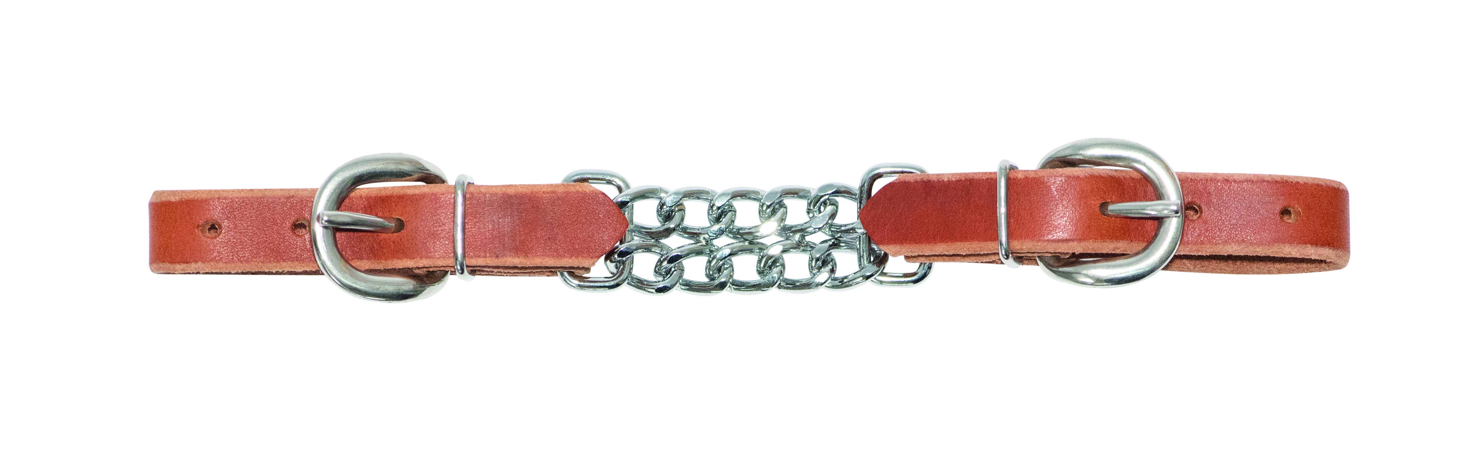 Wildfire Saddlery Harness Leather Double Chain Curb Strap