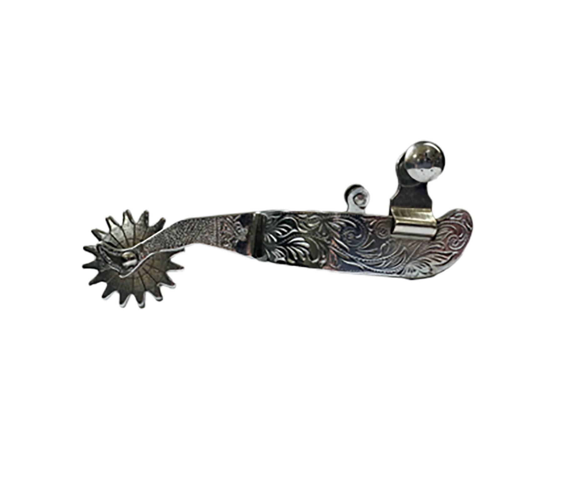 Western CP Silver Embossed Mens Spurs