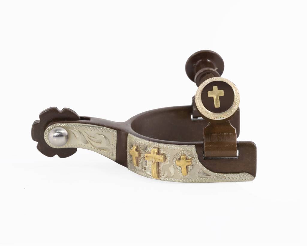 Western BS Silver Triple Cross Toddler Spurs