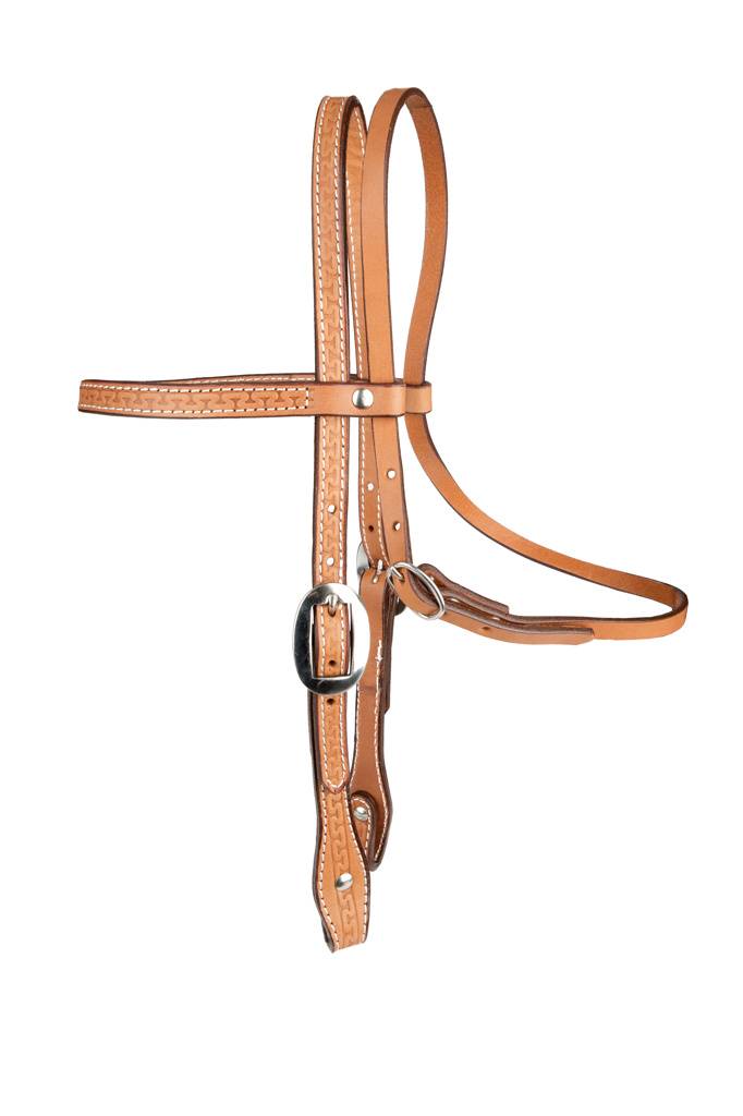 Western Leather Browband Headstall with Chicago End