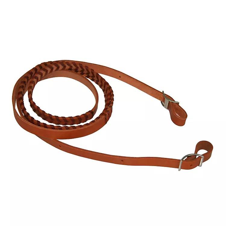 Western Laced Leather Roping Rein