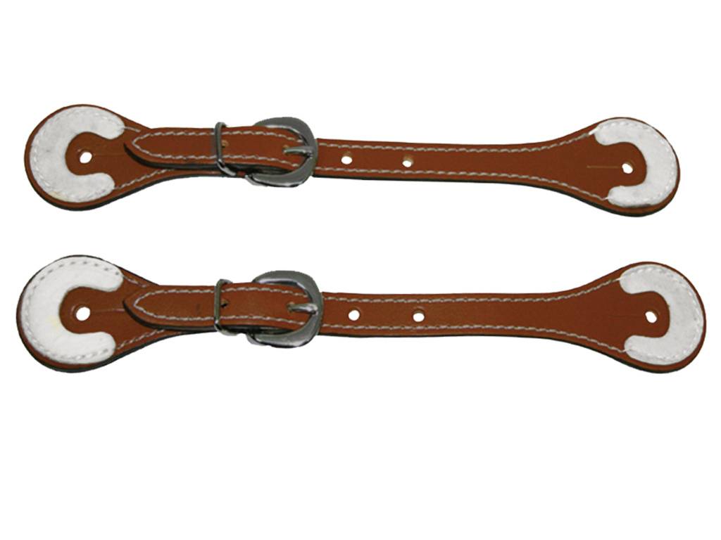 Western Rawhide Tooled Straight Spur Straps