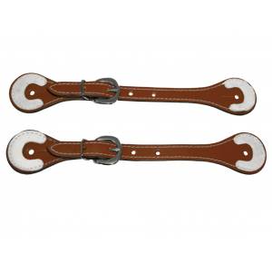 Western Rawhide Tooled Straight Spur Straps