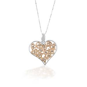Kelly Herd Clear & Rose Gold Multi-Heart Pendant