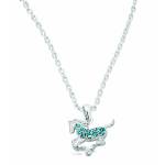 Kelley Kid's Galloping Horse Necklace with Rhinestones