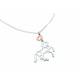 Kelley Silver Horse and Rose Gold Heart Necklace