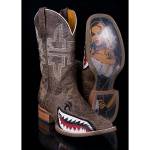 Tin Haul Mens Square Toe Boots - Toastin A Gnarly Shark