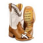 Tin Haul Ladies Boots - Between Two Thieves With John 3:16 Sole