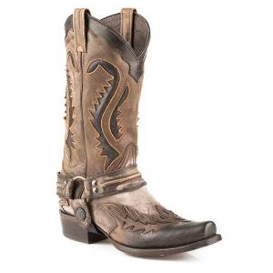 Stetson Mens Outlaw Square Toe Harness Boots