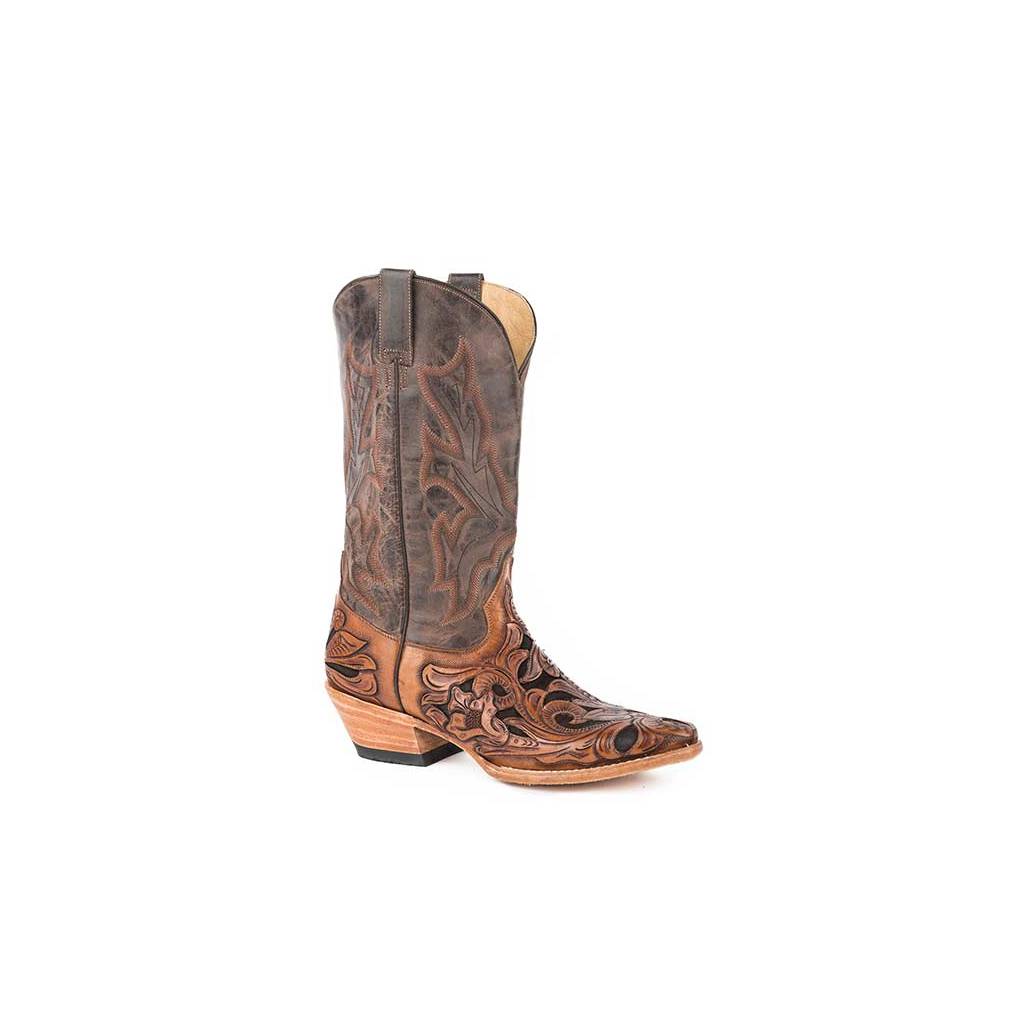 Stetson Mens Handtooled Wicks Cowboy Boots