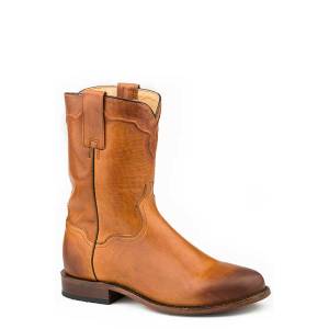 Stetson Mens Puncher Burnish Leather Boots