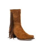Stetson Ladies Halle Snip Toe Boots With Fringe