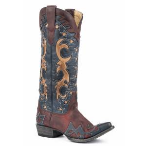 Stetson Ladies America Snip Toe Cowgirl Boots