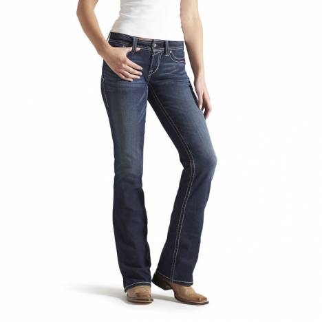 Ariat Ladies R.E.A.L. Mid Rise Stretch Whipstitch Boot Cut Jeans