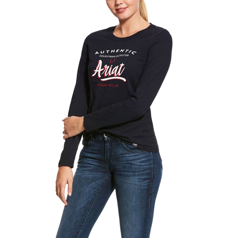 Ariat Ladies Script Logo Long Sleeve T-Shirt | HorseLoverZ