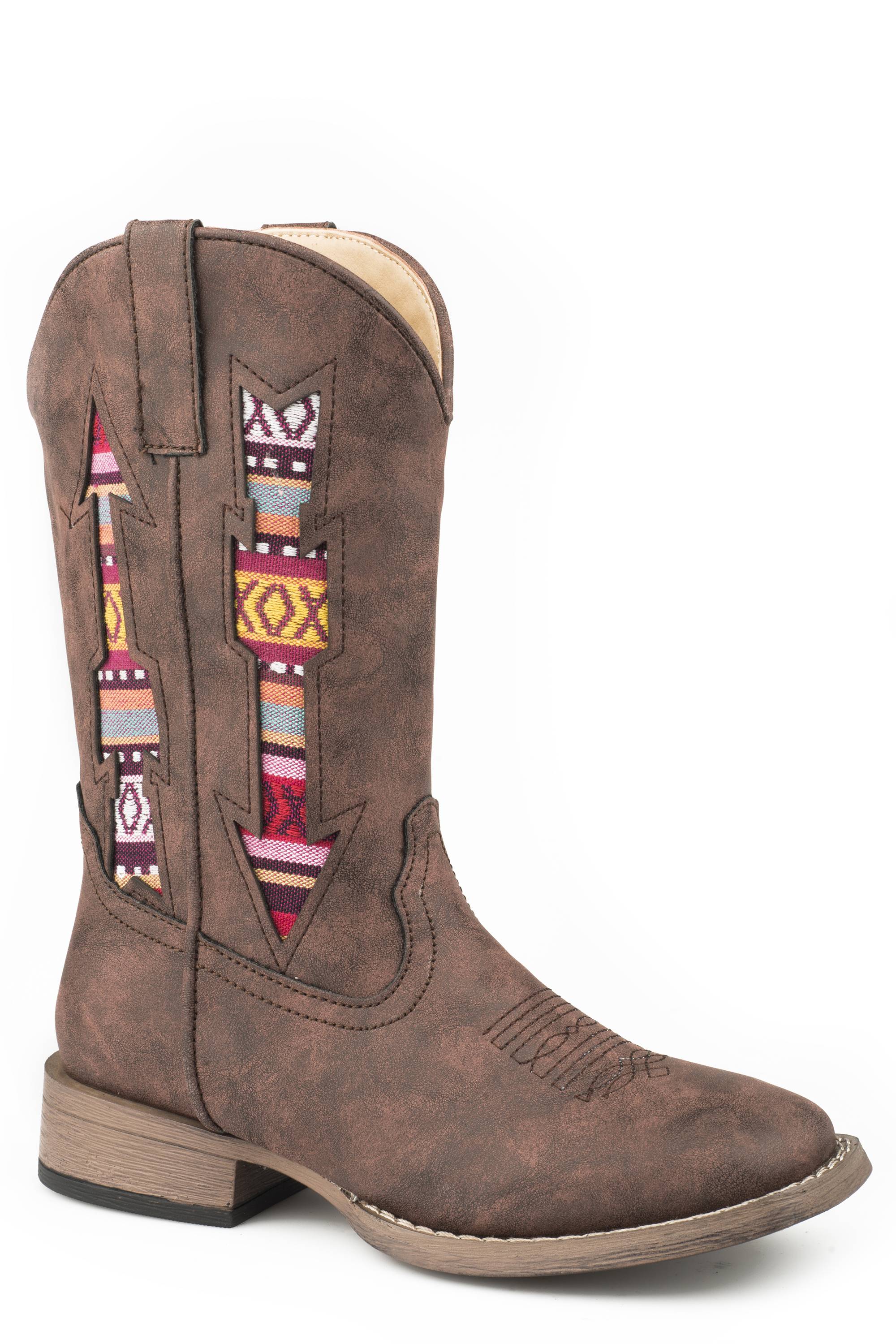 Roper Kids Double Arrows Square Toe Boots