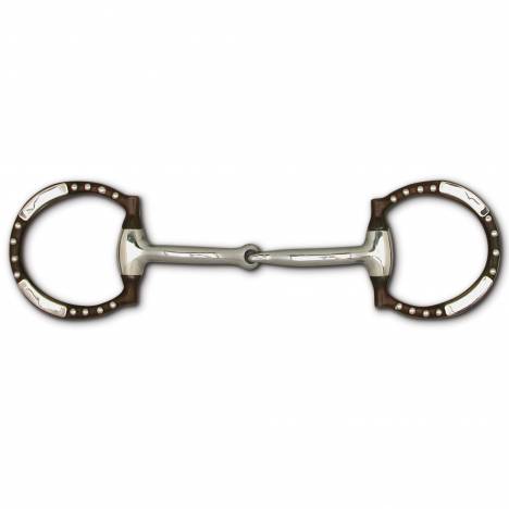 Toklat Dee Ring Snaffle Bit with German Silver Trim