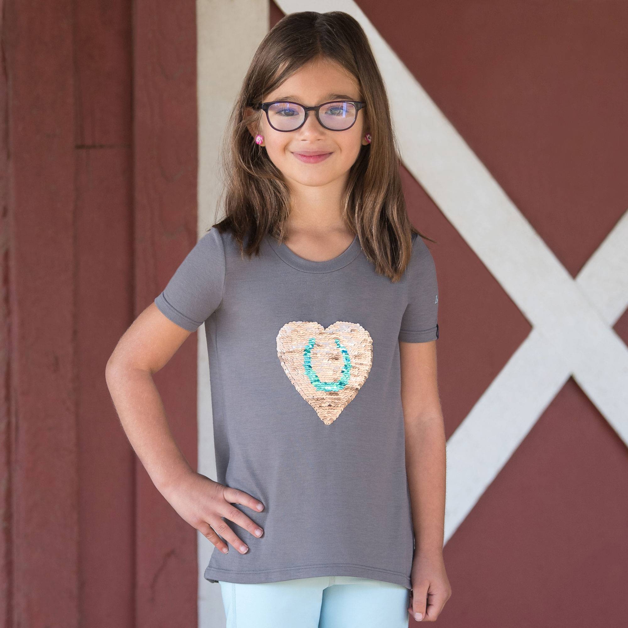 Irideon Kids "Flip Sequin Heart" Tee Shirt