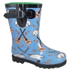Smoky Mountain Kids Banjo Rubber Rain Boots - Blue - 12R